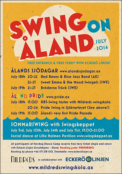 Mildreds swingskola Swing on Åland 2014 Red Beans & Rice Jazz Band Bröderna Trück Ålands sjödagar Åland Pride